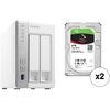 QNAP TS-231P 16TB 2-Bay NAS Enclosure Kit with Seagate NAS Drives (2 x 8TB)