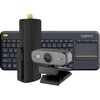 Azulle Access4 Fanless Mini PC Stick Windows 10 Pro Edition with Webcam & Logitech Keyboard Bundle