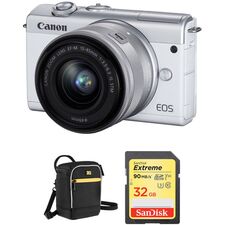 Canon EOS M200 Mirrorless Digital Camera with 15-45mm Lens and Accessories Kit (White)