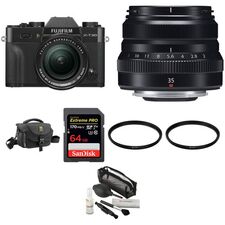 FUJIFILM X-T30 Mirrorless Digital Camera with 18-55mm and 35mm f/2 Lenses and Accessories Kit (Black)