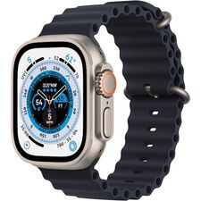 Apple Watch Ultra (GPS + Cellular) 49mm Titanium Case with Midnight Ocean Band - Titanium