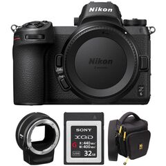 Nikon Z 6 Mirrorless Digital Camera with FTZ Mount Adapter and Bag Kit