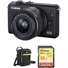 Top ponuda Canon EOS M200 Mirrorless Digital Camera with 15-45mm Lens and Accessories Kit (Black) - LaptopPlaza uvoz i distribucija laptopova, projektora i druge IT opreme