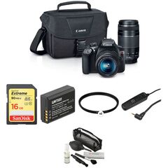 Canon EOS Rebel T6 DSLR Camera with 18-55mm and 75-300mm Lenses Basic Kit