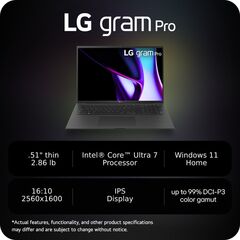 LG gram Pro 17" Laptop - Intel Evo Platform Intel Core Ultra 7 - 32GB RAM - 2TB SSD - Obsidian Black