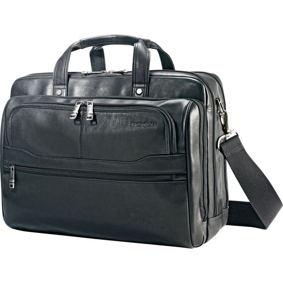 Samsonite Colombian Leather 2 Pocket Business Case with 15.6" Laptop Pocket (Black)