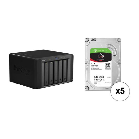 Synology 20TB DX517 5-Bay Expansion Enclosure Kit with Seagate NAS Drives (5 x 4TB)