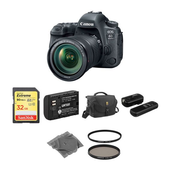 Canon EOS 6D Mark II DSLR Camera with 24-105mm f/3.5-5.6 Lens Basic Kit