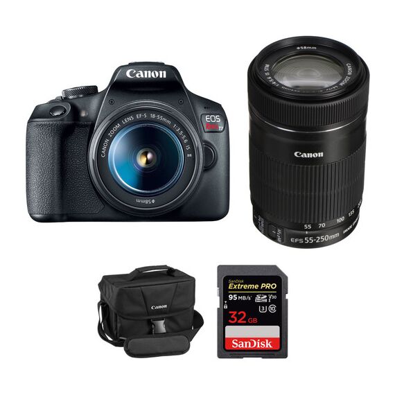 Canon EOS Rebel T7 DSLR Camera with 18-55mm and 55-250mm Lenses Kit