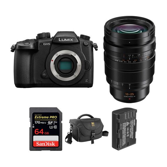 Panasonic Lumix DC-GH5 Mirrorless Digital Camera with 10-25mm Lens Kit