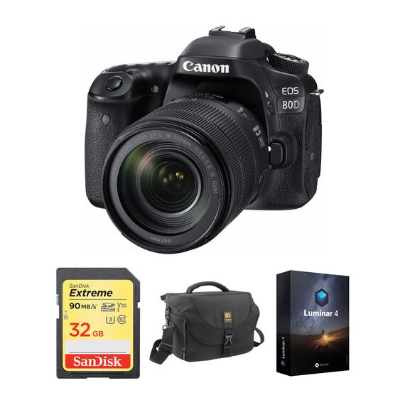 Canon EOS 80D DSLR Camera with 18-135mm Lens and Accessory Kit