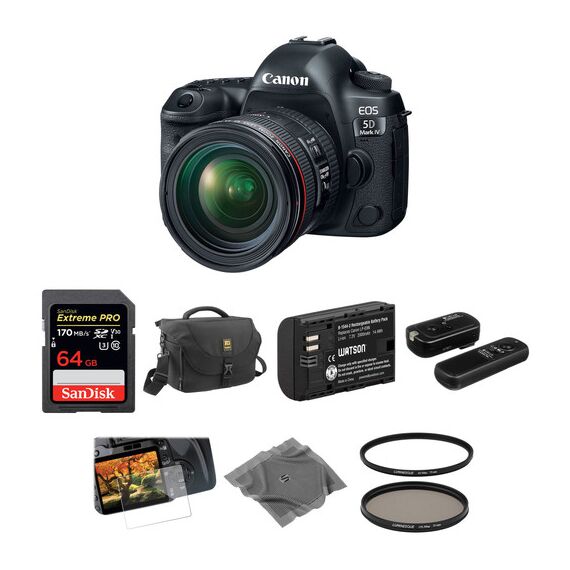 Canon EOS 5D Mark IV DSLR Camera with 24-70mm f/4L Lens Basic Kit