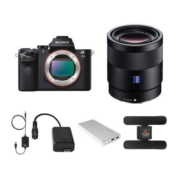 Sony Alpha a7 II Mirrorless Digital Camera with 55mm Lens and Tethered Power Kit