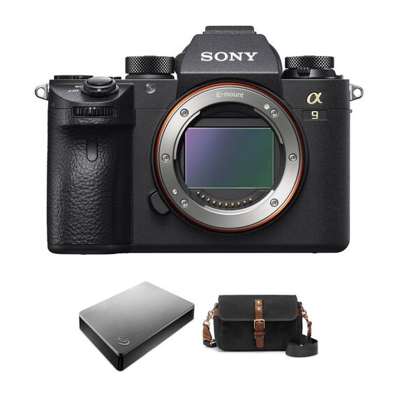 Sony Alpha a9 Mirrorless Digital Camera with External Hard Drive and Shoulder Bag Kit