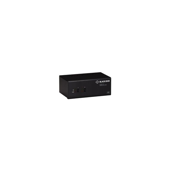 Black Box KVM Switch - 2-Port, Dual-Monitor, HDMI 2.0, 4K 60Hz, USB 3.0 Hub, Audio