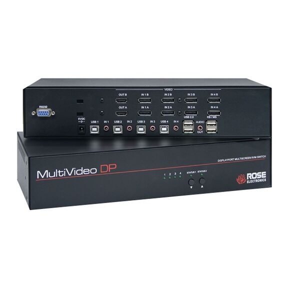 Rose Electronics KVM Switch, DP+USB2+Audio