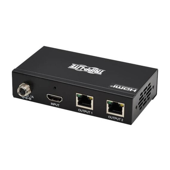 Tripp Lite 2-Port HDMI over Cat6 Splitter - 4K 60 Hz, HDR, 4:4:4, PoC, HDCP 2.2, 230 ft. (70.1 m), TAA, 3 image