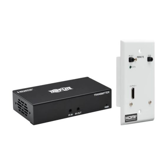 Tripp Lite HDMI over Cat6 Extender Kit, Box Transmitter/Wall Plate Receiver, 4K 60 Hz, 4:4:4, IR, PoC, HDR, HDCP 2.2, 230 ft., TAA