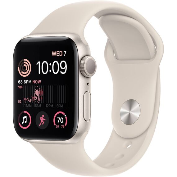 Apple Watch SE 2nd Generation (GPS) 40mm Aluminum Case with Starlight Sport Band - M/L - Starlight