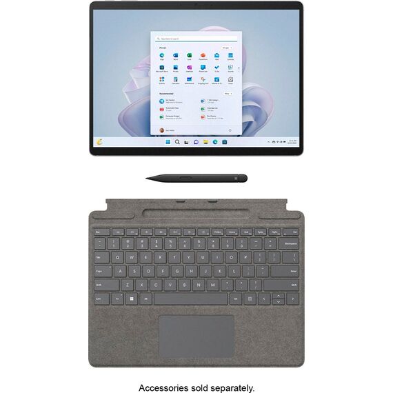 Surface Pro 9 - 13” Touch-Screen - Microsoft SQ3 - 8GB Memory - 256GB SSD - Wi-Fi + 5G - Device Only (Latest Model) - Platinum, 3 image