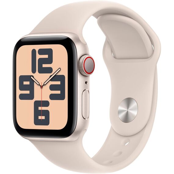 Apple Watch SE 2nd Generation (GPS + Cellular) 40mm Starlight Aluminum Case with Starlight Sport Band - M/L - Starlight