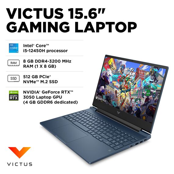 Top ponuda HP - Victus 15.6" Full HD 144Hz Gaming Laptop - Intel Core i5 - 8GB Memory - NVIDIA GeForce RTX 3050 - 512GB SSD - Performance Blue, 7 image - LaptopPlaza uvoz i distribucija laptopova, projektora i druge IT opreme