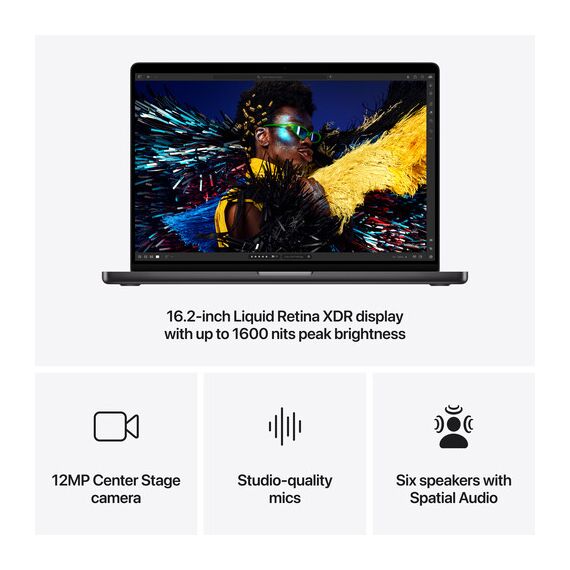 Apple 16" Macbook Pro (M4 Pro, Space Black), Ram: 48GB, Velicina hard diska: 2TB, Color: Space Black, 5 image