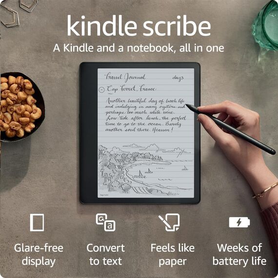 Top ponuda Amazon Kindle Scribe (16 GB) - 10.2” 300 ppi Paperwhite display, a Kindle and a notebook all in one, convert notes to text and share, includes Basic Pen - LaptopPlaza uvoz i distribucija laptopova, projektora i druge IT opreme