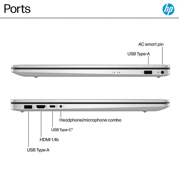 HP - 17.3" Full HD Laptop - AMD Ryzen 5 - 8GB Memory - 512GB SSD - Natural Silver, 4 image