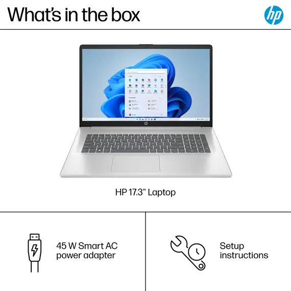 HP - 17.3" Full HD Laptop - AMD Ryzen 5 - 8GB Memory - 512GB SSD - Natural Silver, 5 image