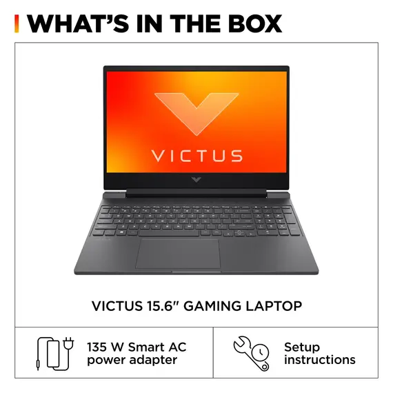 HP - Victus 15.6" Full HD Gaming Laptop - AMD Ryzen 5-7535HS - 8GB DDR5 Memory - AMD Radeon RX 6550M - 512GB SSD - Mica Silver, 5 image