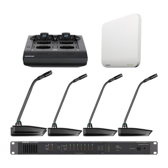 Shure Microflex 4-Channel 15" Gooseneck Microphone Wireless System (Band Z10: 1920 to 1930 MHz)